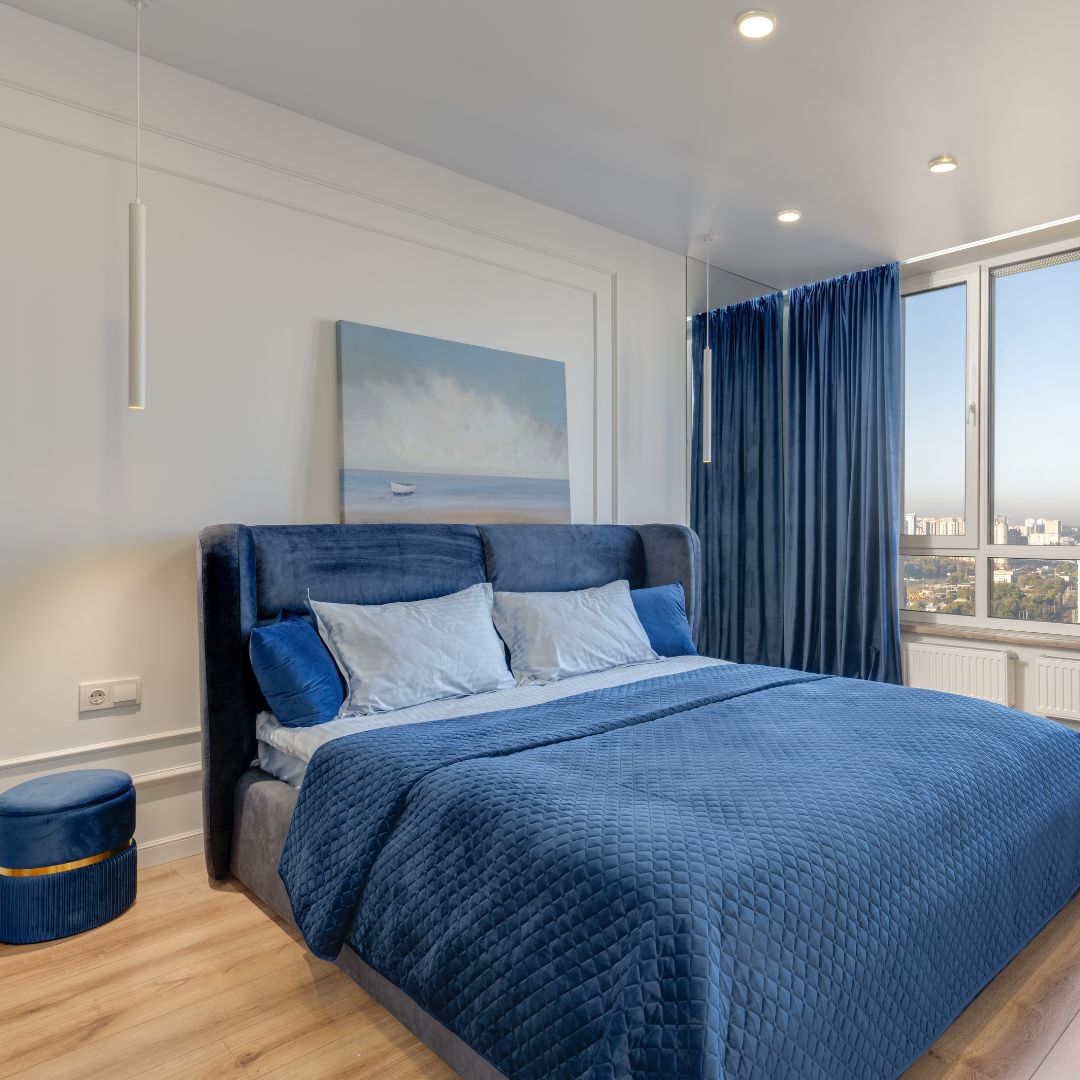 Fresh clean bedroom after professional mattress cleaning
