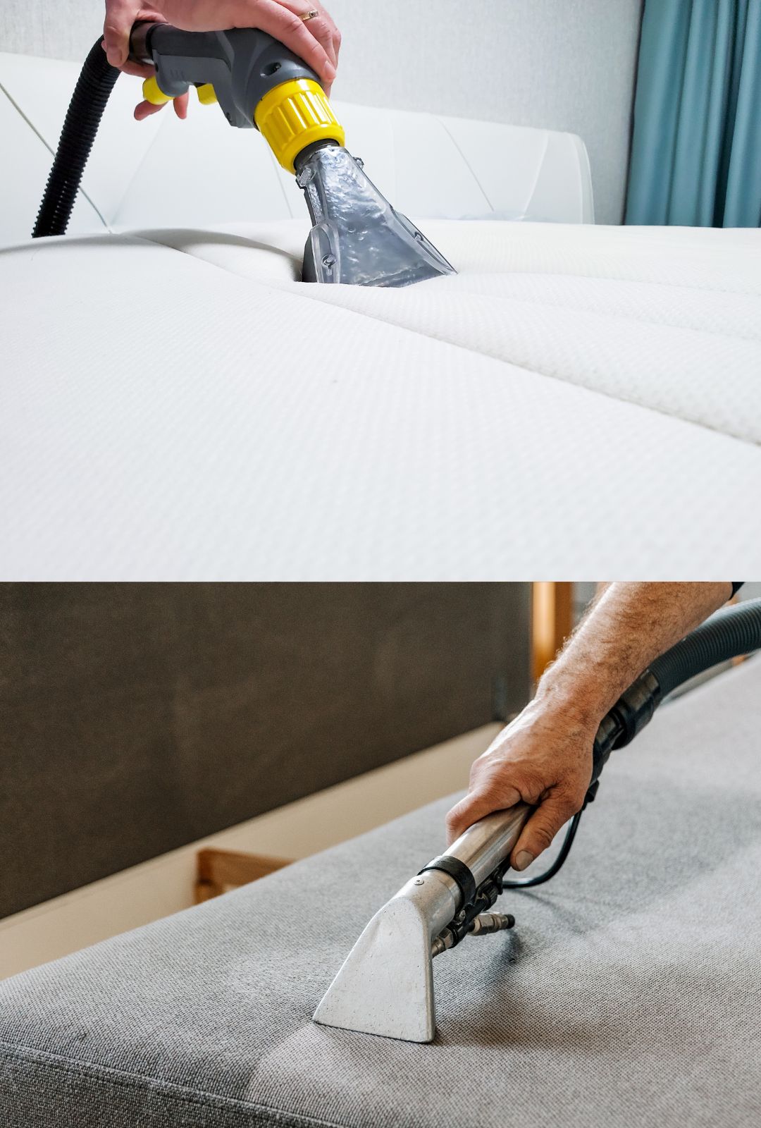 Deep extraction pass during professional mattress cleaning