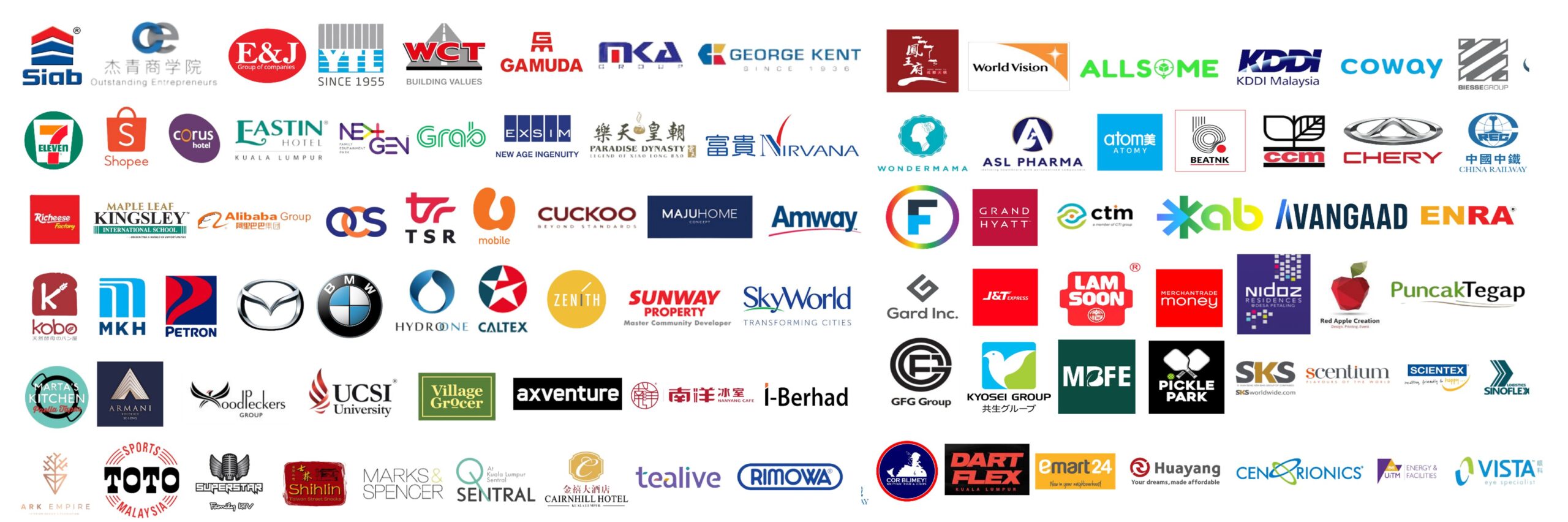 Ultra Cleaning client logos — trusted by leading brands across Malaysia